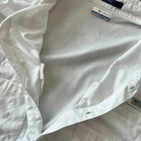 Mens Columbia Tamiami White Long Sleeve Shirt - XL - Picture 7 of 8